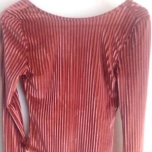 Velvet ribbed bodysuit